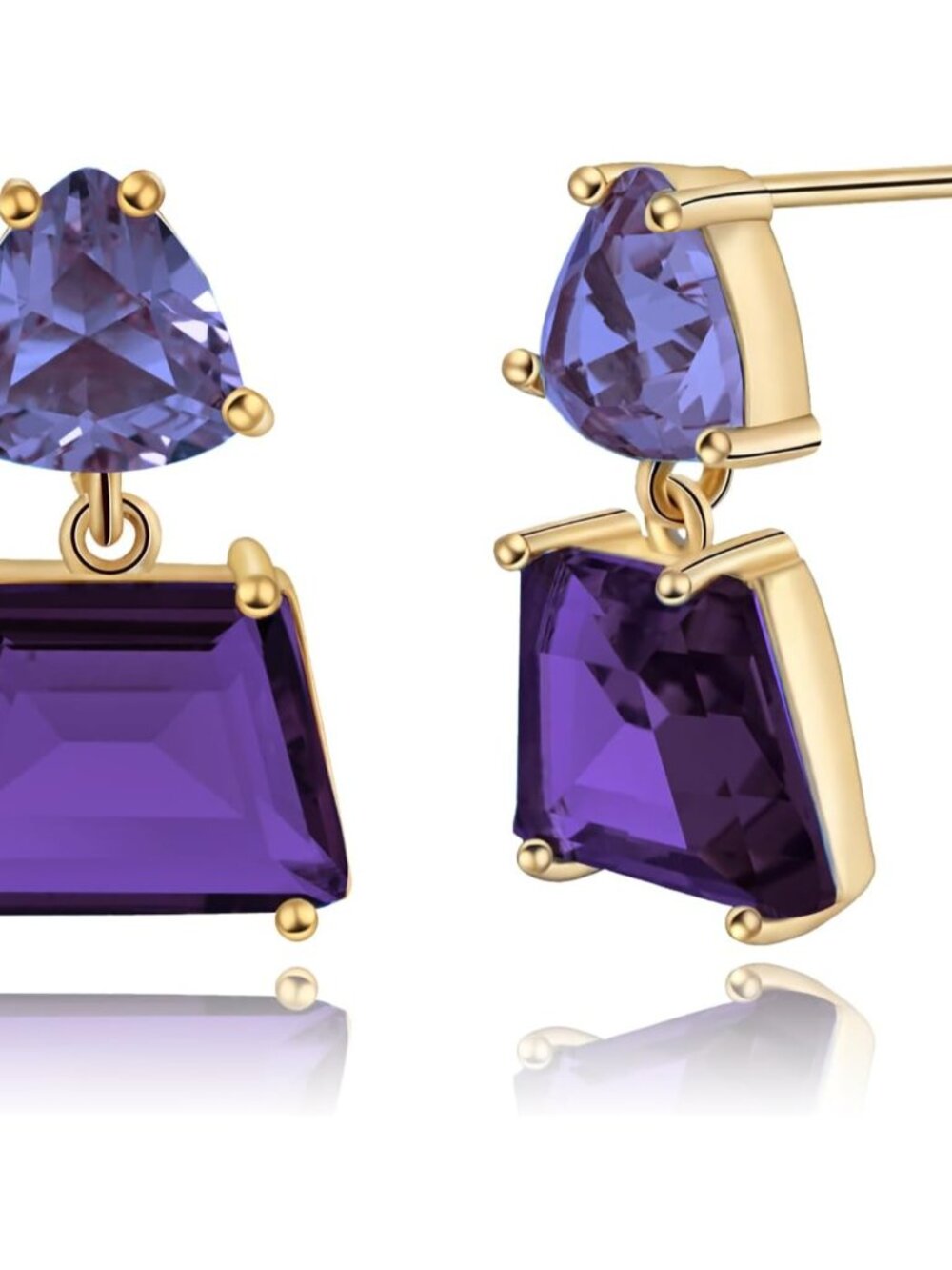 Hypoallergenic Brown Crystal Dangle Earrings for Women - Fashionable Amber Drops